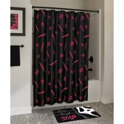 Spirit Halloween Ghostface Knife Print Pink Shower Curtain