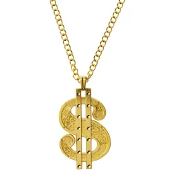 Spirit Halloween Gold Dollar Sign Necklace