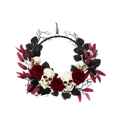 Spirit Halloween Gothic Noir Skull Wreath