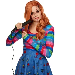 Women Spirit Halloween Heat Resistant Long Chucky Wig