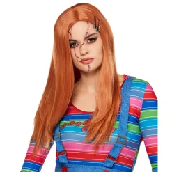 Women Spirit Halloween Heat Resistant Long Chucky Wig