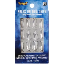 Spirit Halloween Horror Icon Silver Press On Nails