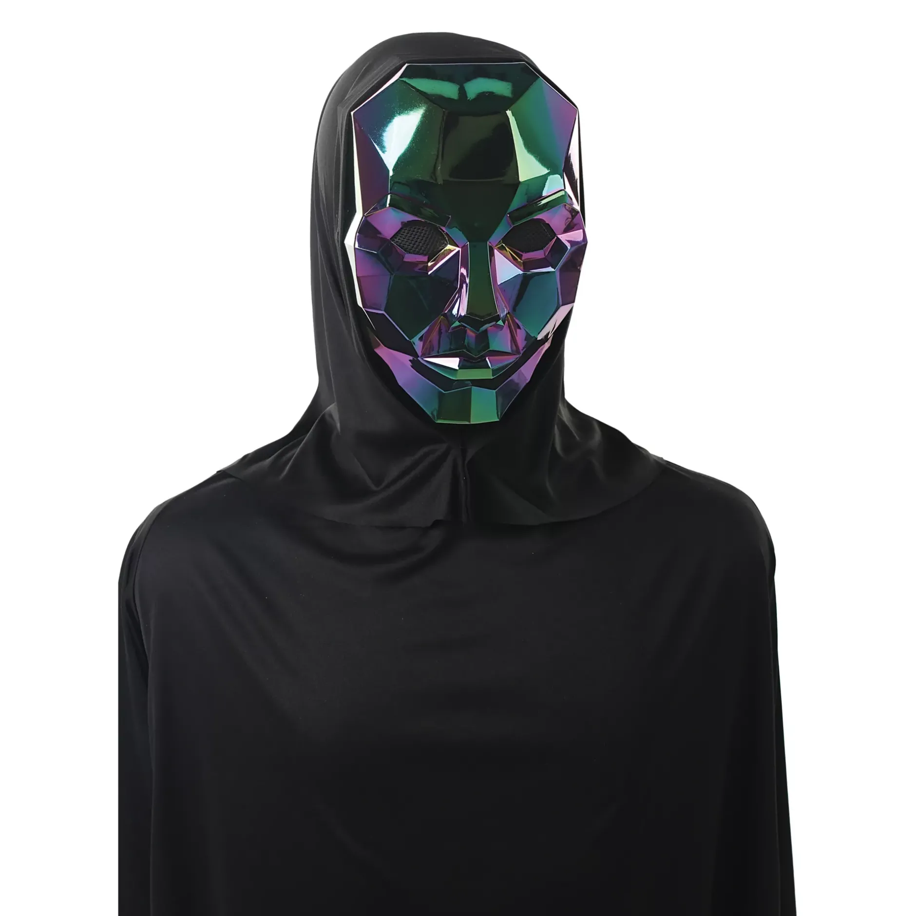 Spirit Halloween Iridescent Metallic Hooded Mask