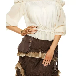 Women Spirit Halloween Ivory Off The Shoulder Shirt