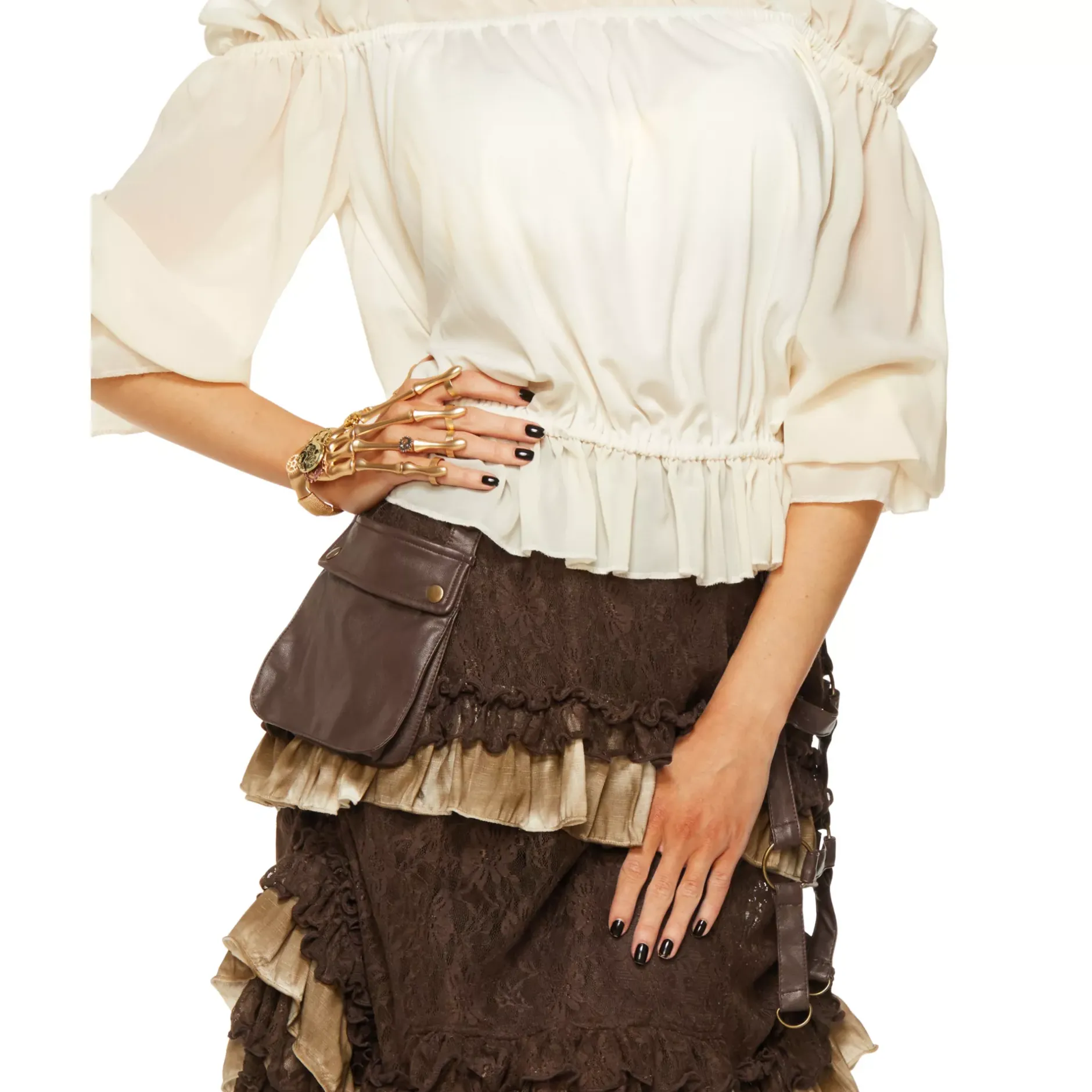 Women Spirit Halloween Ivory Off The Shoulder Shirt