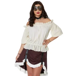 Women Spirit Halloween Ivory Off The Shoulder Shirt
