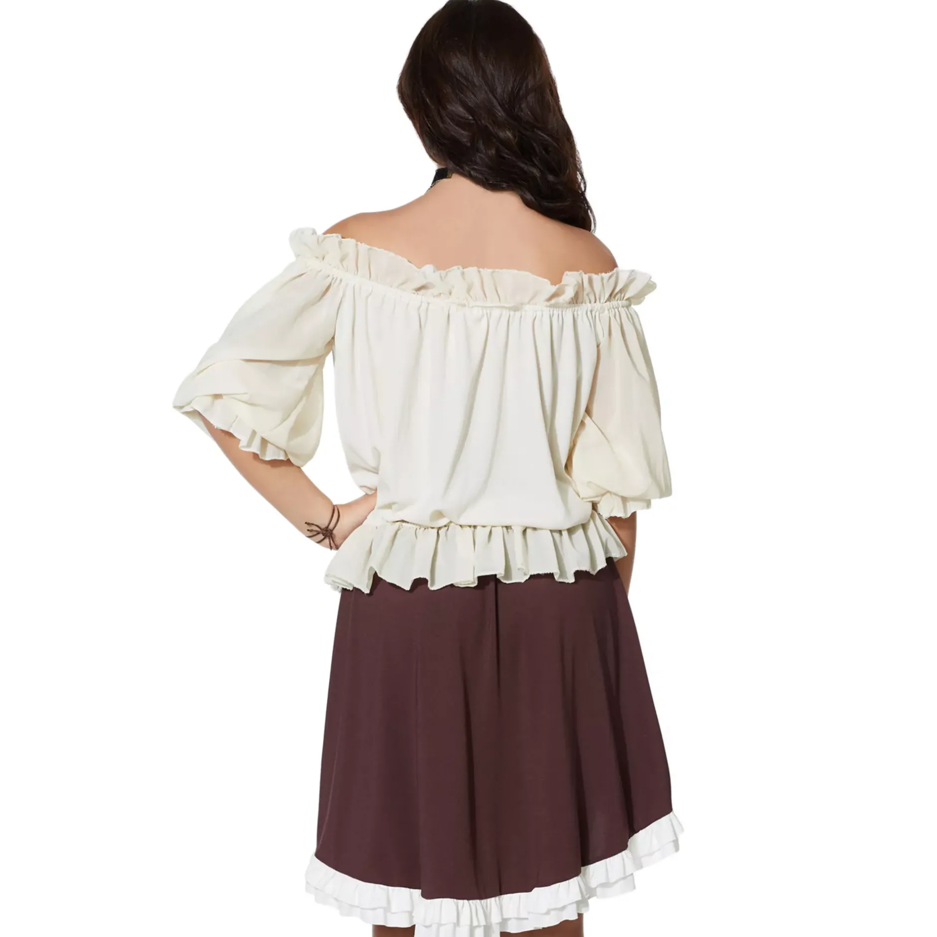 Women Spirit Halloween Ivory Off The Shoulder Shirt