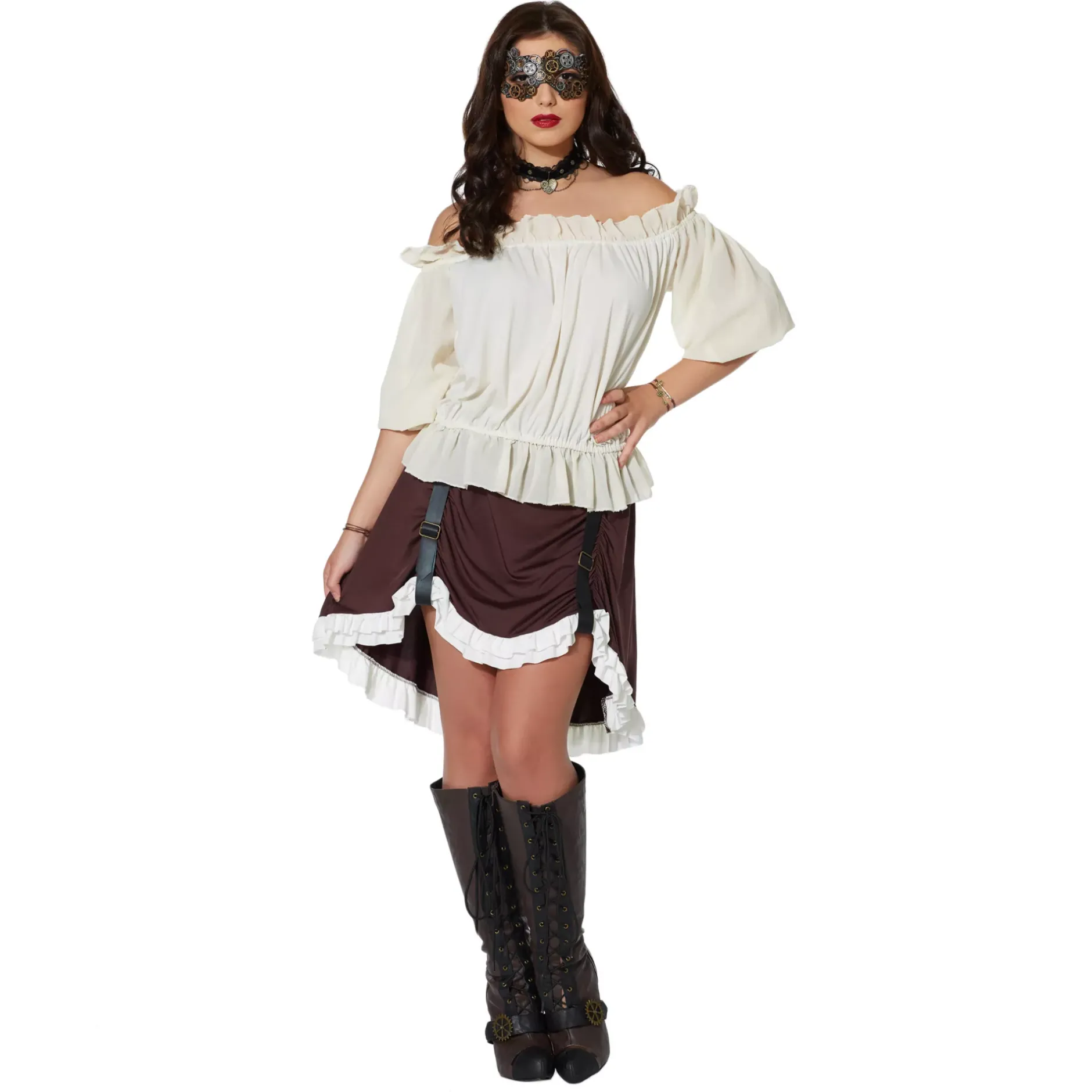 Women Spirit Halloween Ivory Off The Shoulder Shirt