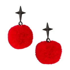 Spirit Halloween Kids Clown Star Pom Pom Earrings