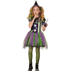 Spirit Halloween Kids Glow in the Dark Neon Clown Costume