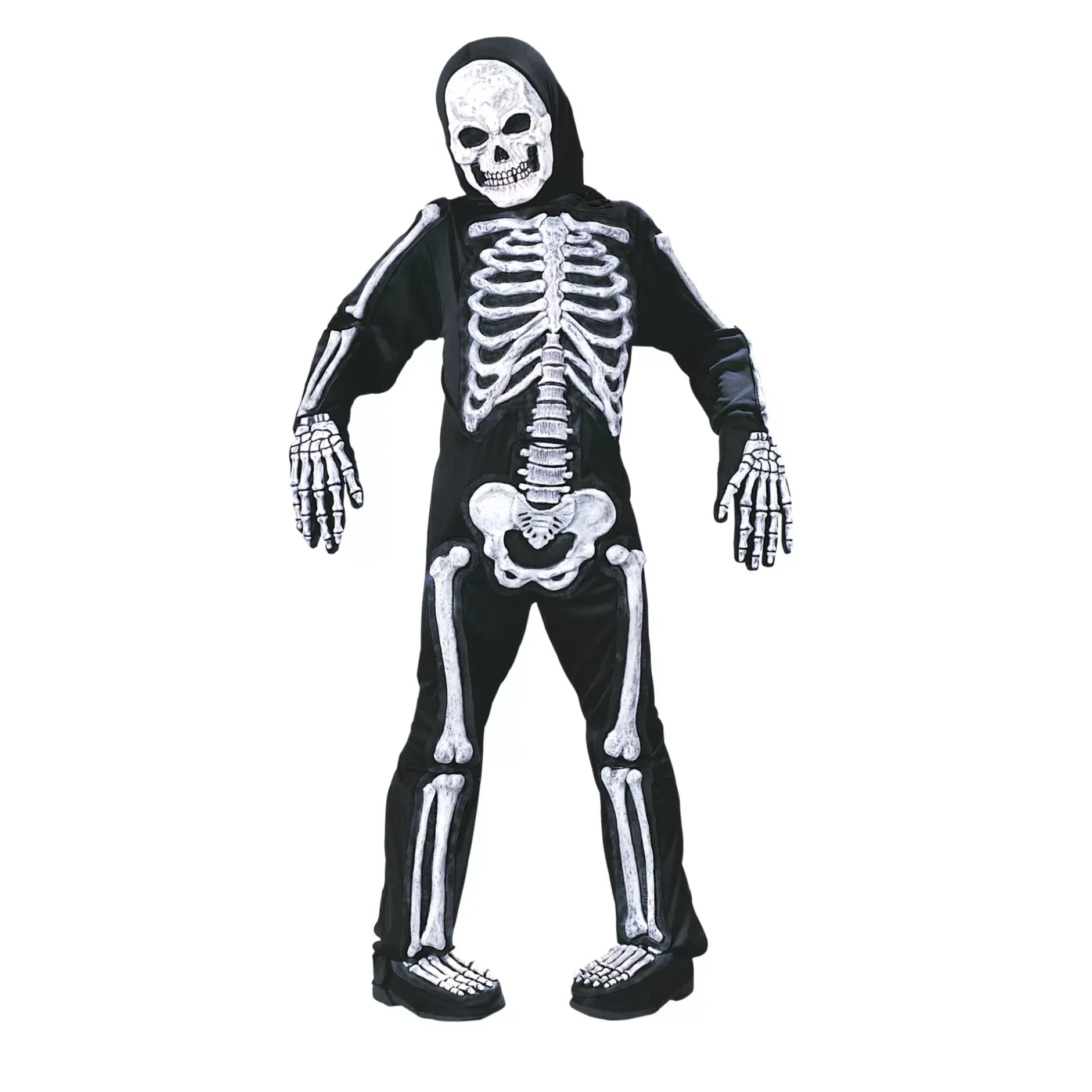 BOY Spirit Halloween Kids Glow in the Dark Skelebones One Piece Costume