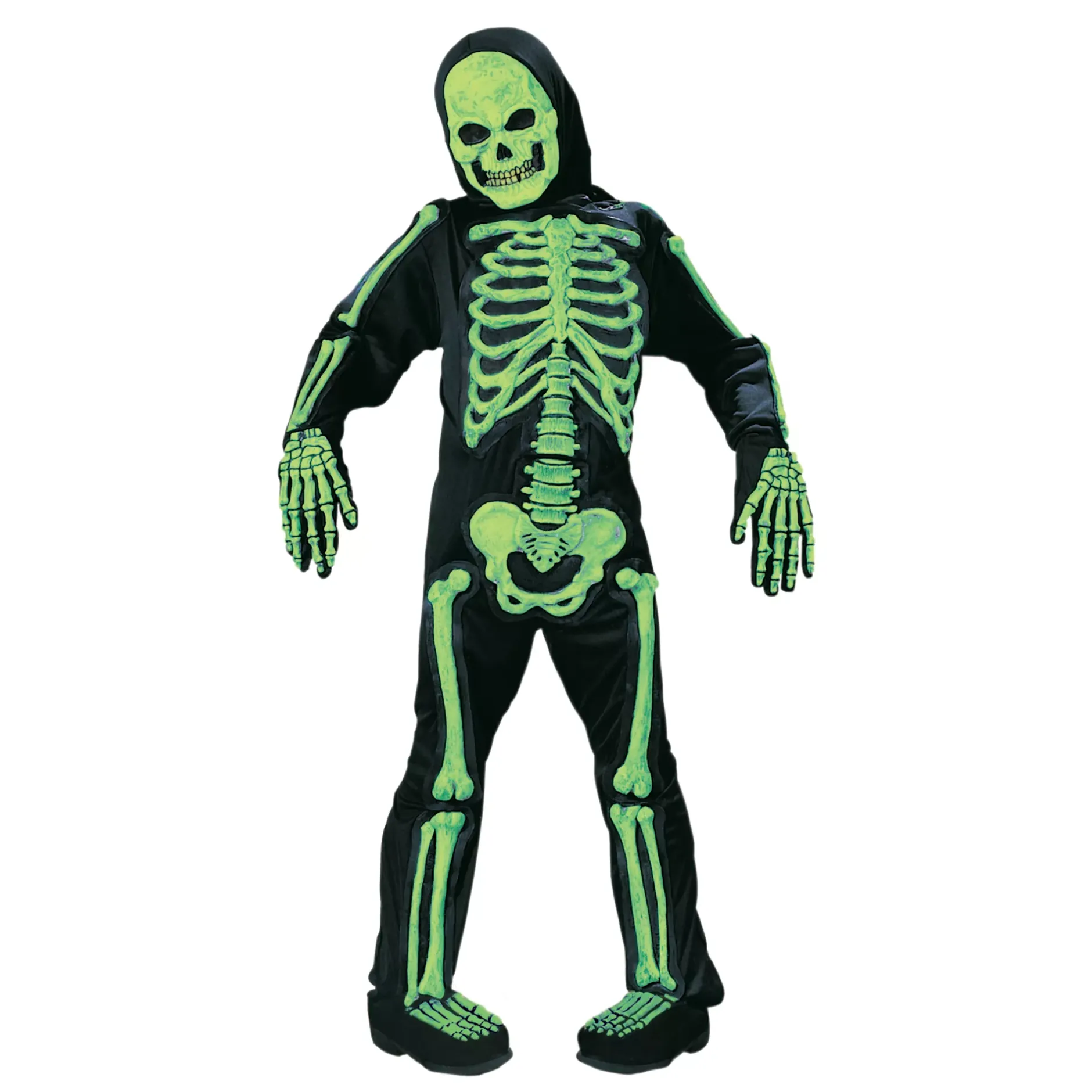 BOY Spirit Halloween Kids Glow in the Dark Skelebones One Piece Costume