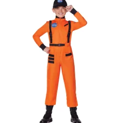 BOY Spirit Halloween Kids Orange NASA Jumpsuit Costume