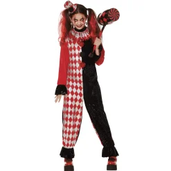 Spirit Halloween Kids Red and Black Clown Costume