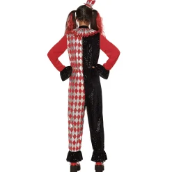 Spirit Halloween Kids Red and Black Clown Costume