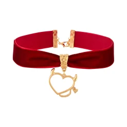 Spirit Halloween Kids Red Devil Heart Choker Necklace