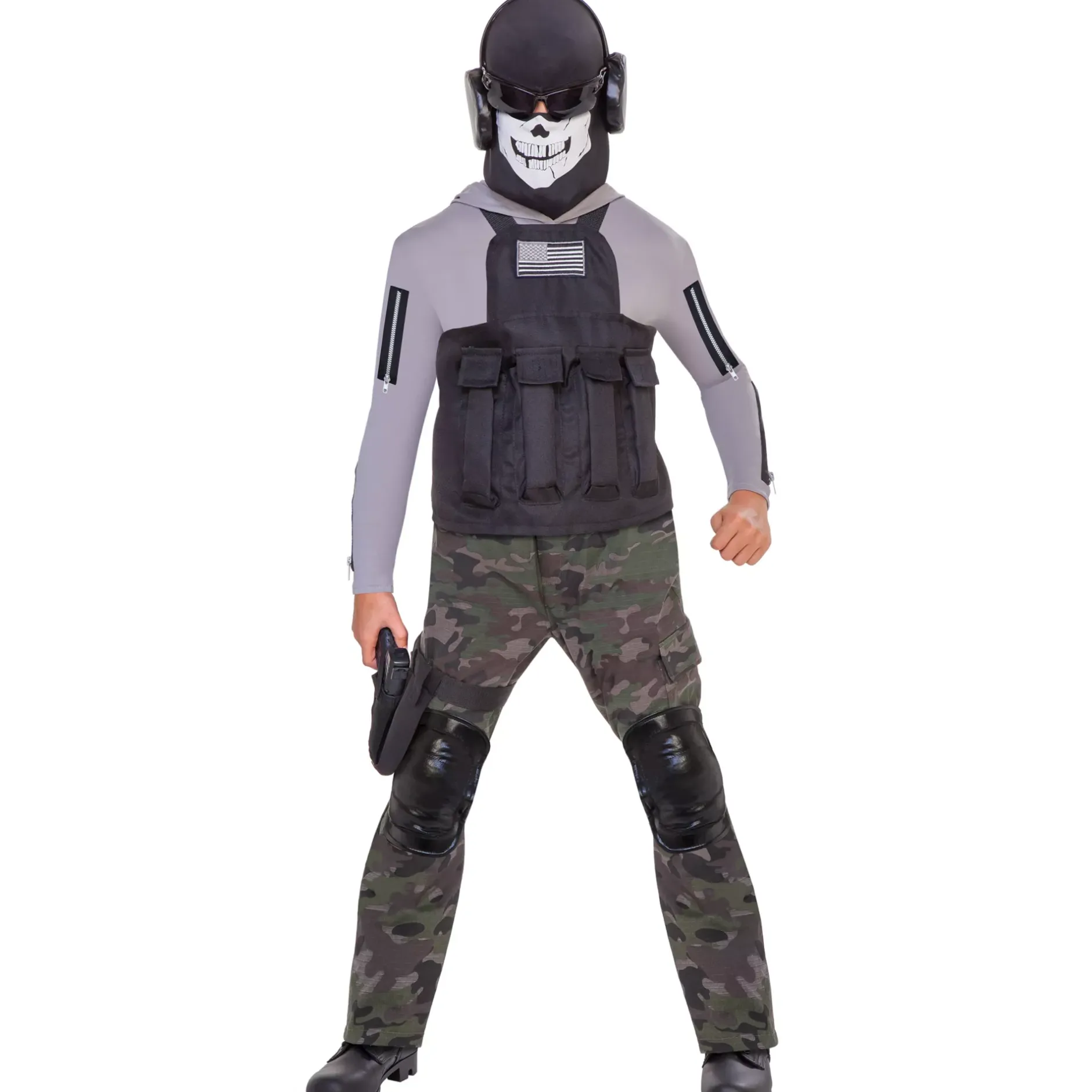 BOY Spirit Halloween Kids Skull Commando Costume