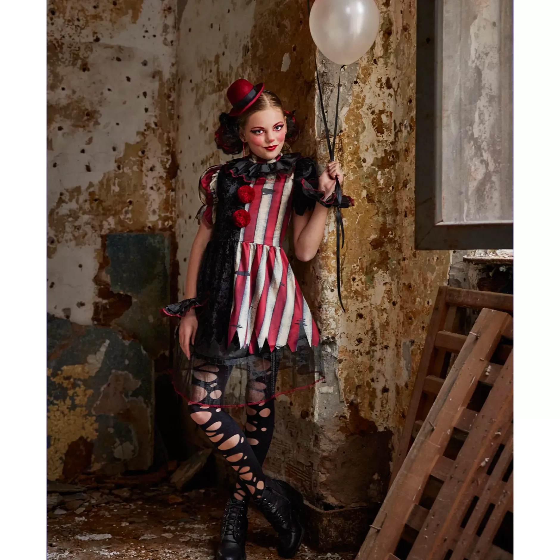 Spirit Halloween Kids Twisted Circus Clown Costume