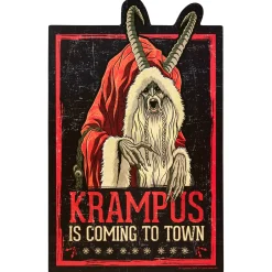 Spirit Halloween Krampus Is Coming to Town Sign