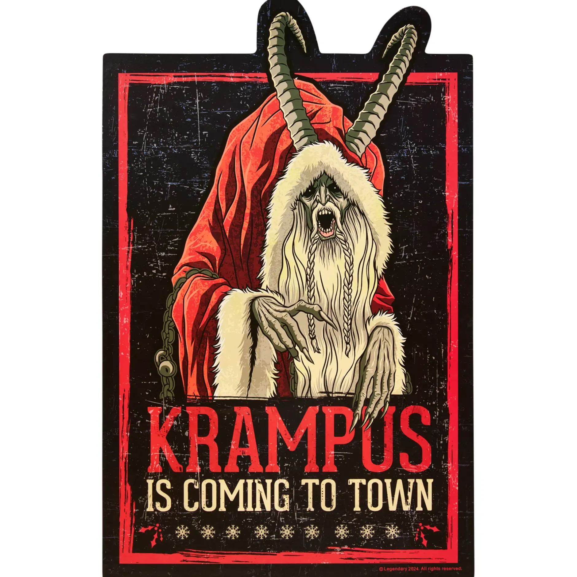Spirit Halloween Krampus Is Coming to Town Sign