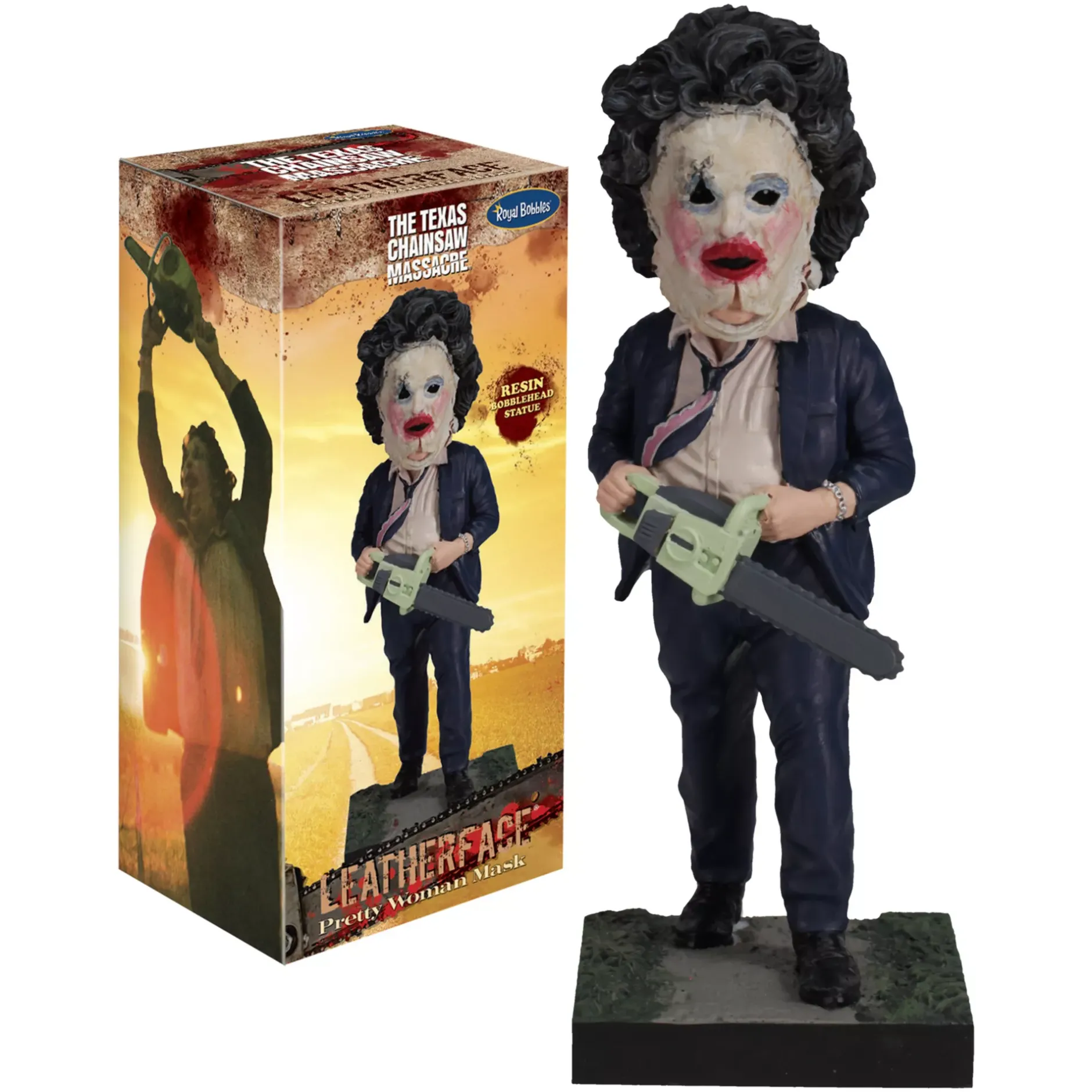 Spirit Halloween Leatherface Pretty Woman Mask Bobblehead Statue - The Texas Chainsaw Massacre