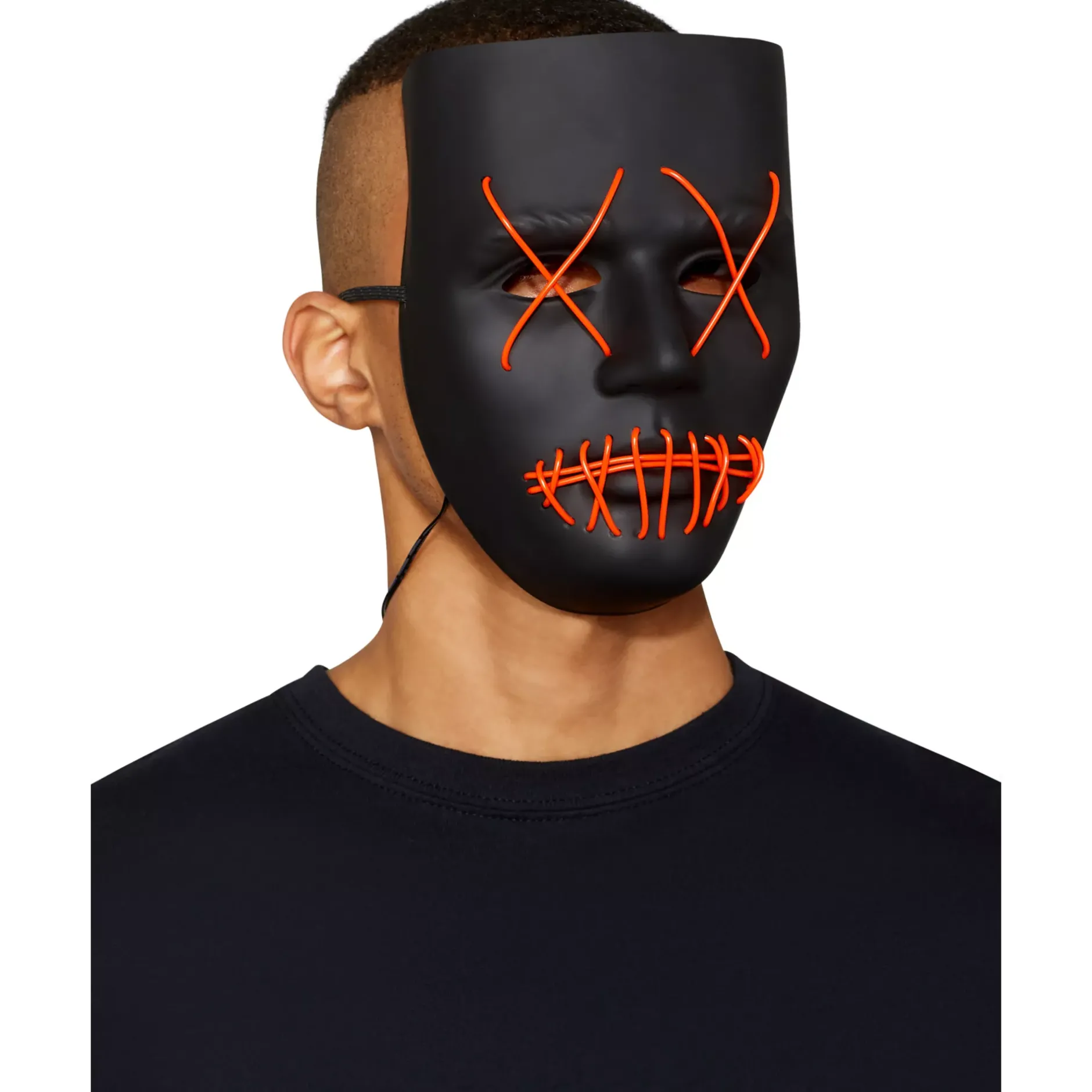 Spirit Halloween Light-Up EL Wire X Eyes Mask