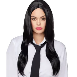 Women Spirit Halloween Long Black Wig