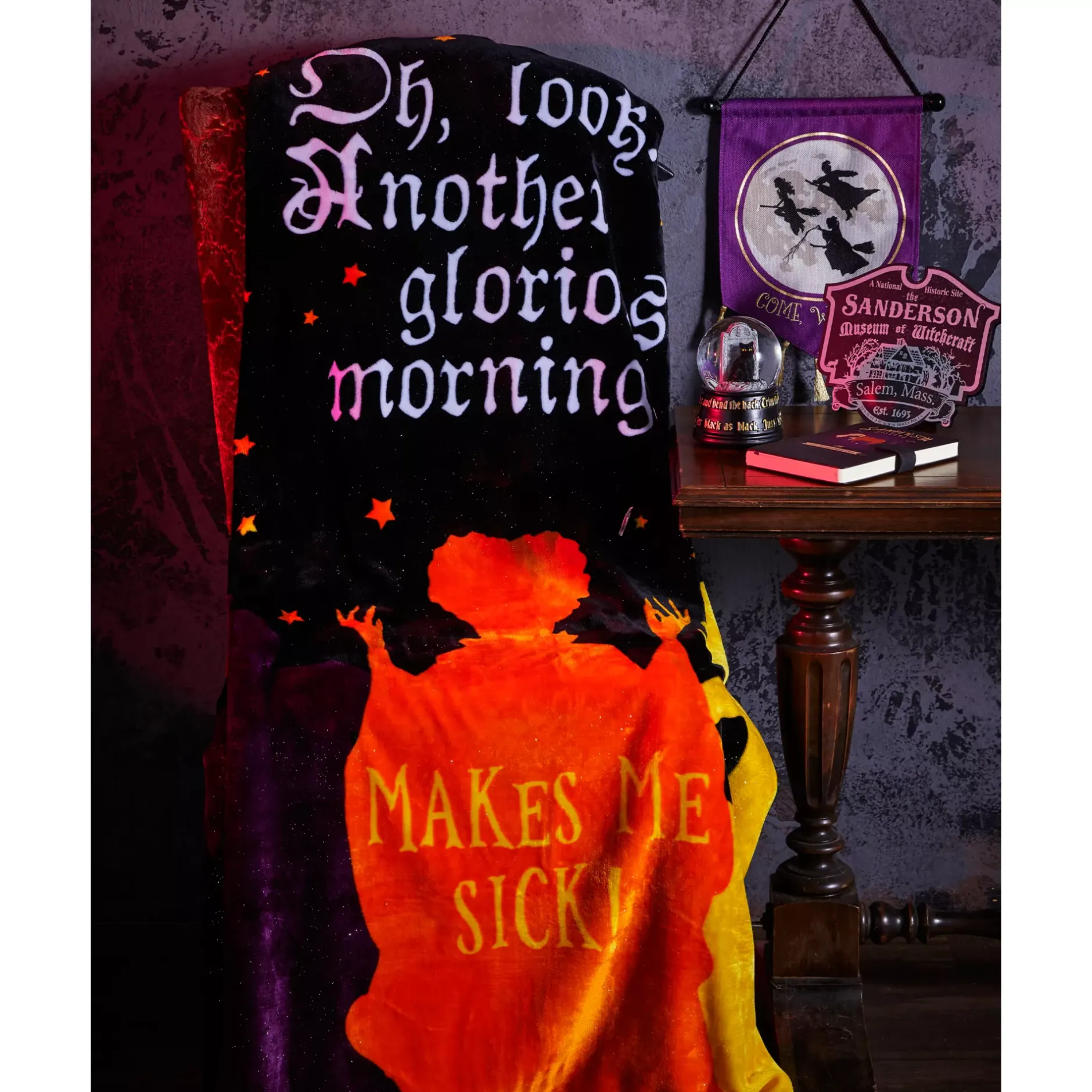 Spirit Halloween Makes Me Sick Fleece Blanket - Hocus Pocus