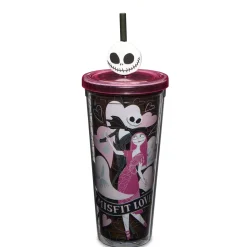 Spirit Halloween Misfit Love Cup with Straw 24 oz. - The Nightmare Before Christmas