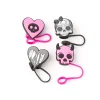 Spirit Halloween Multi-Pack Pink Skull and Heart Straw Toppers - 4 Pack