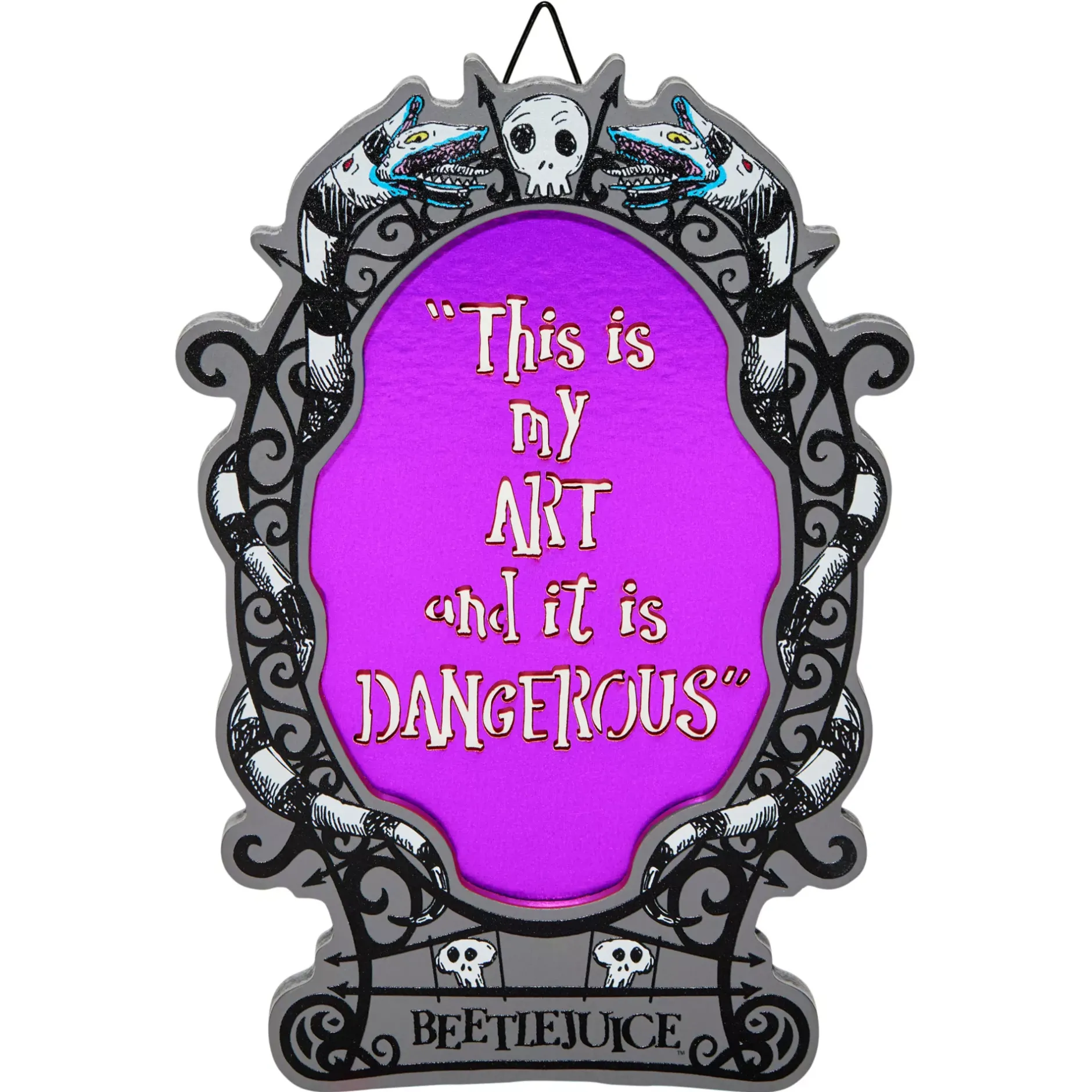 Spirit Halloween My Art is Dangerous Sign - Beetlejuice