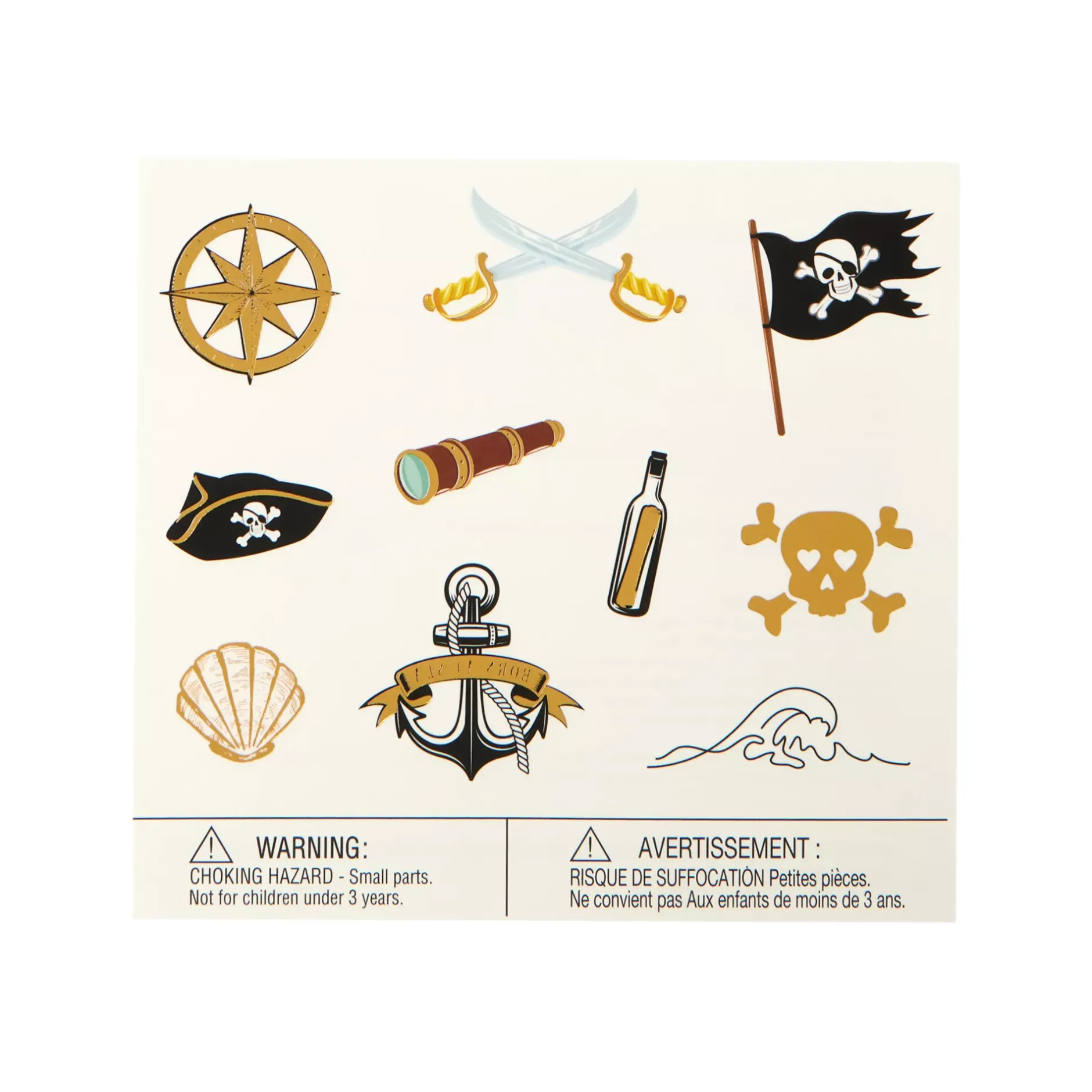 Spirit Halloween Pirate Temporary Tattoos
