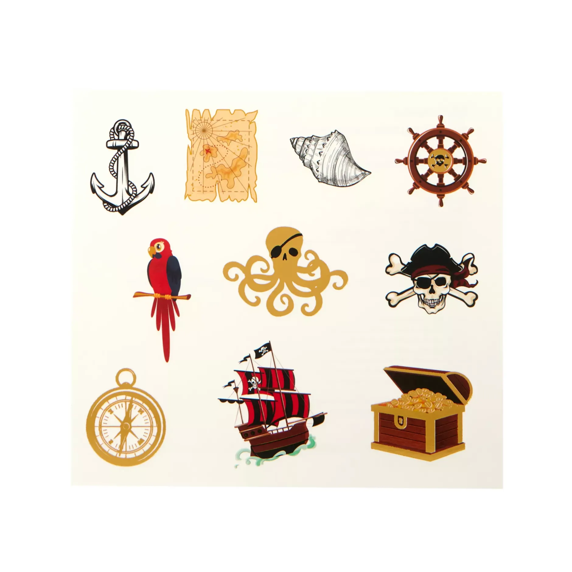 Spirit Halloween Pirate Temporary Tattoos