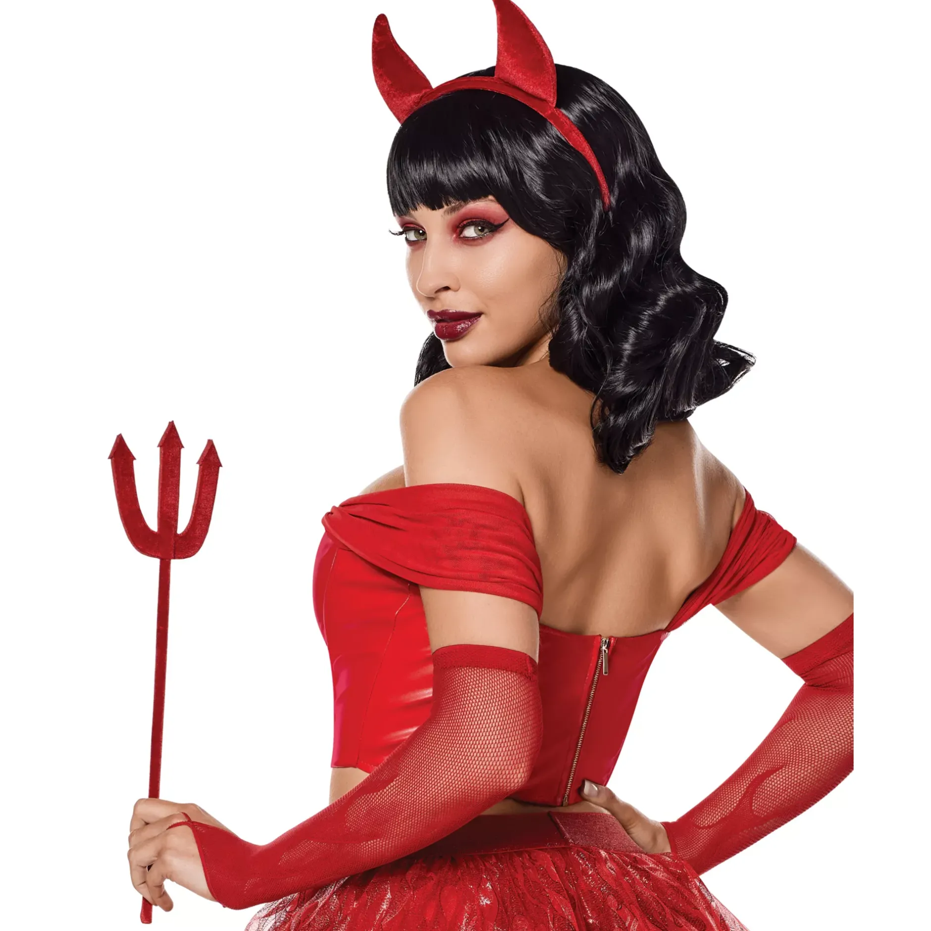Women Spirit Halloween Red Devil Corset
