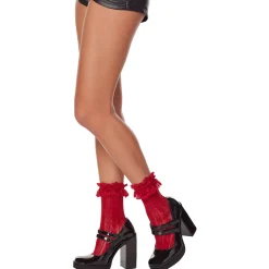 Spirit Halloween Red Heart Ruffle Socks