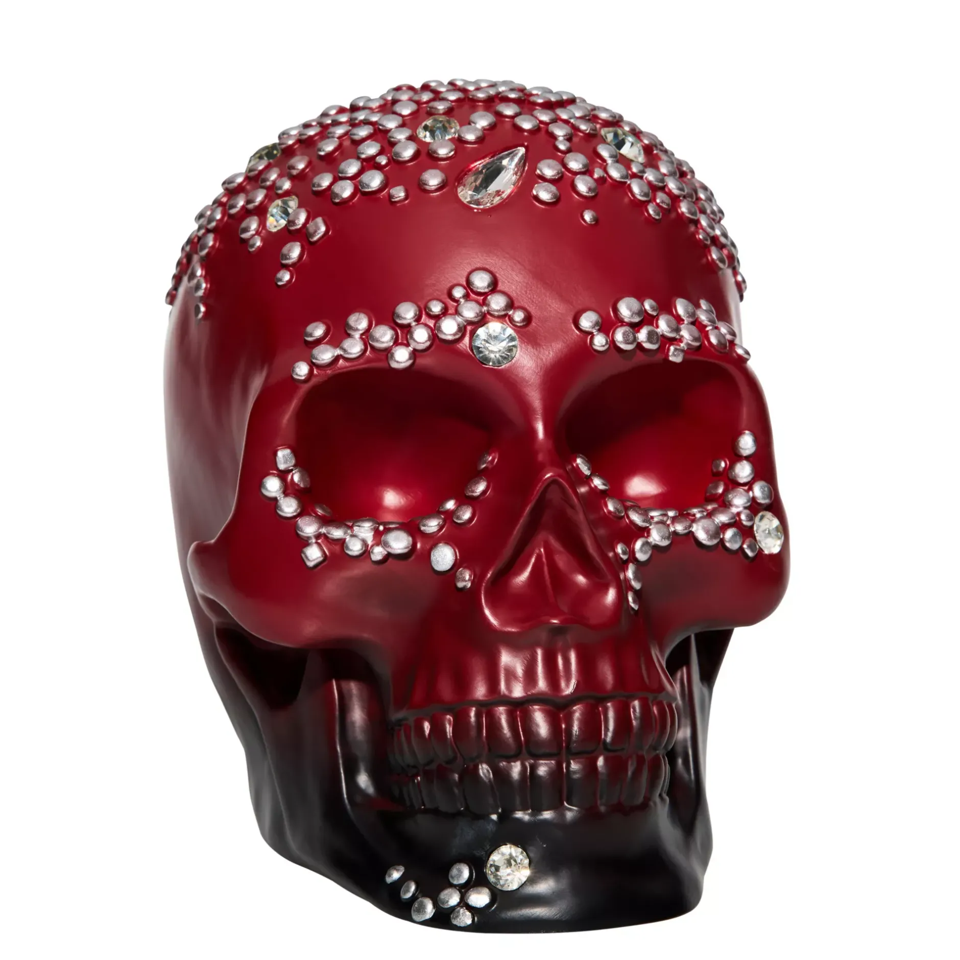 Spirit Halloween Red Ombre Bedazzled Skull