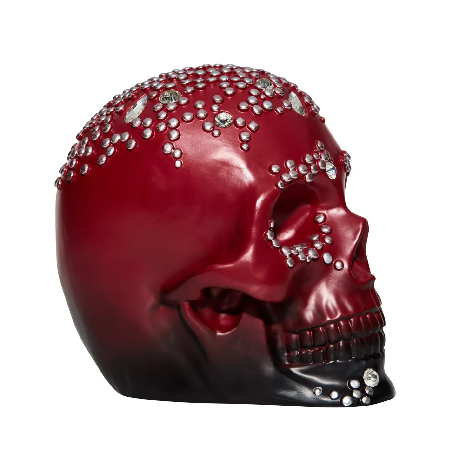 Spirit Halloween Red Ombre Bedazzled Skull