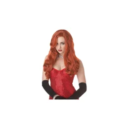 Women Spirit Halloween Red Silver Screen Sensation Wig