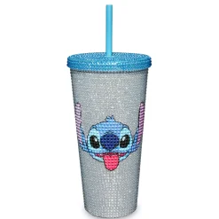 Spirit Halloween Rhinestone Stitch Cup with Straw 20 oz. - Lilo & Stitch