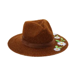 Spirit Halloween '60s Flower Embroidered Hippie Hat