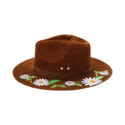 Spirit Halloween '60s Flower Embroidered Hippie Hat