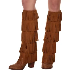 Women Spirit Halloween 60's Fringe Boot Covers