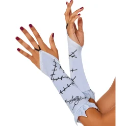Spirit Halloween Sally Ruffle Fingerless Gloves - The Nightmare Before Christmas