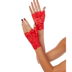 Spirit Halloween Short Red Lace Gloves