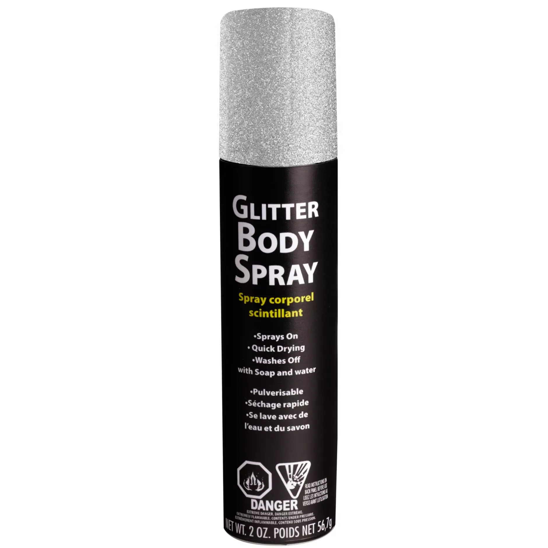 Spirit Halloween Silver Glitter Body Spray
