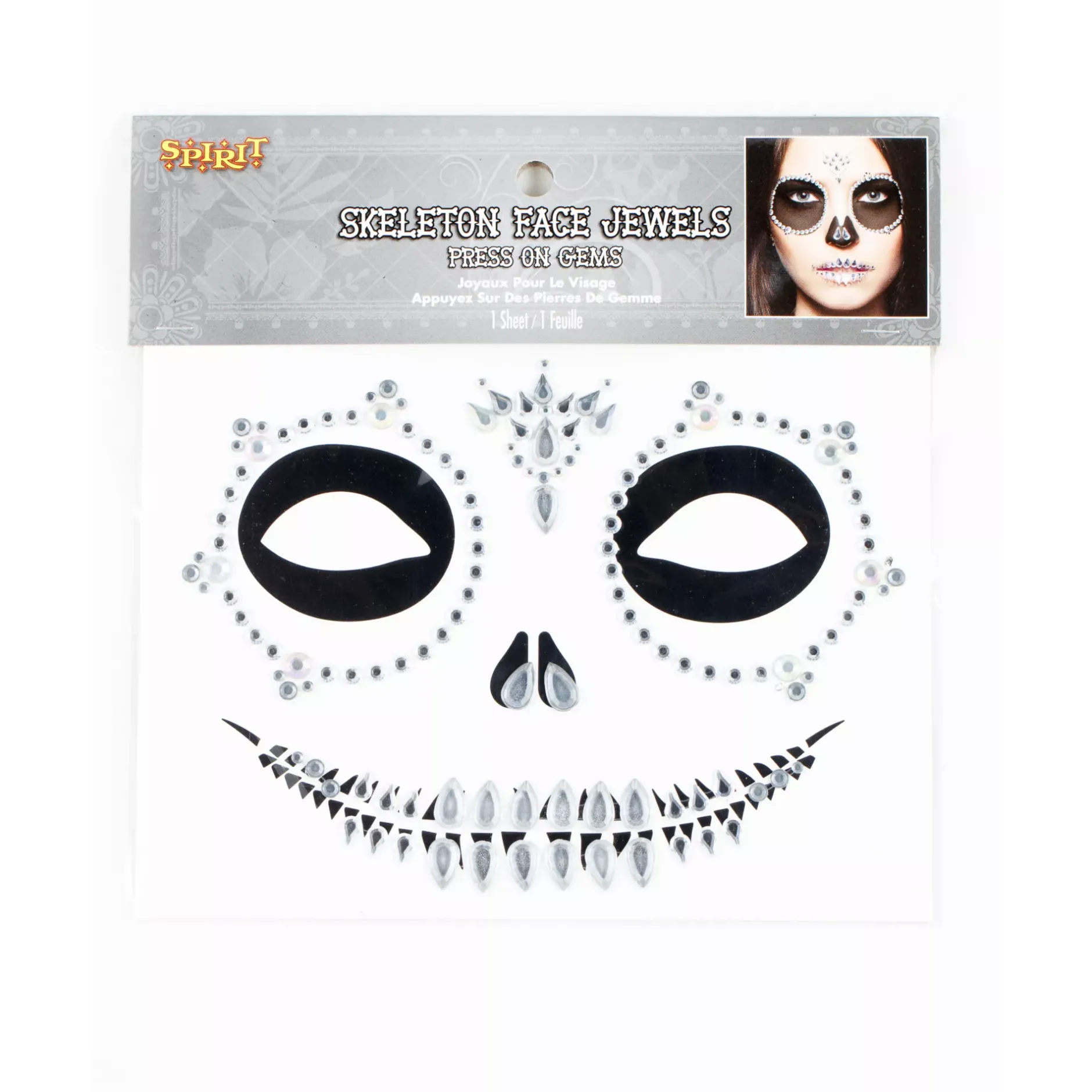 Spirit Halloween Skeleton Face Jewels