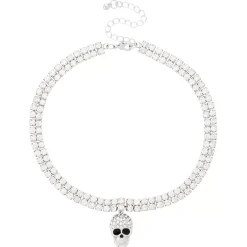 Spirit Halloween Skeleton Rhinestone Choker Necklace