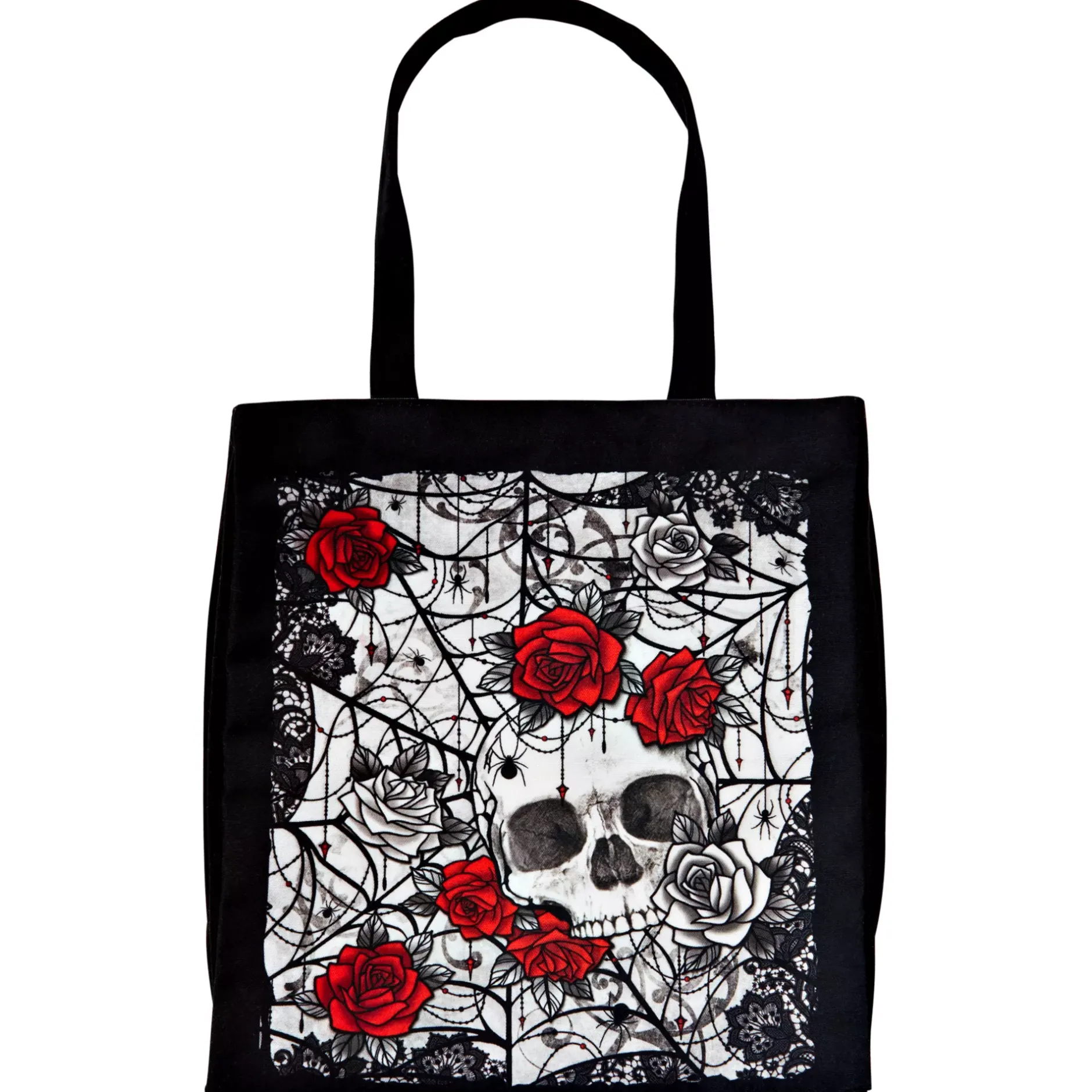 Spirit Halloween Skull and Roses Tote Bag