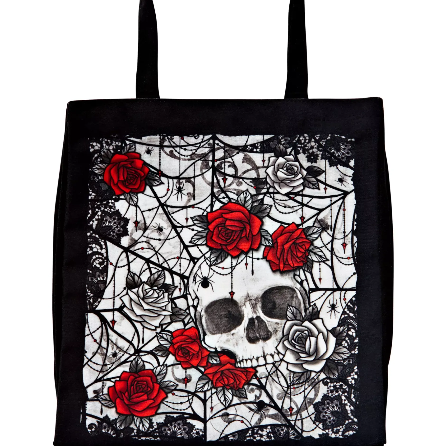 Spirit Halloween Skull and Roses Tote Bag