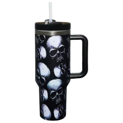 Spirit Halloween Skull Portable Travel Tumbler with Straw - 40 oz.